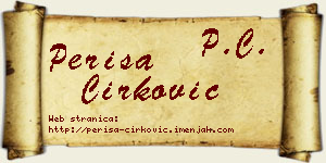 Periša Ćirković vizit kartica